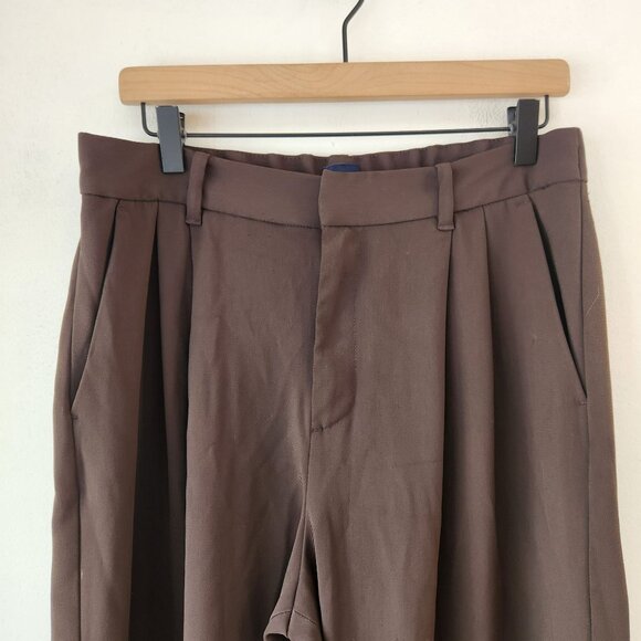 Gap 360 High Rise Trousers Chocolate Brown Wide Leg Career Women's 10 - Picture 4 of 9